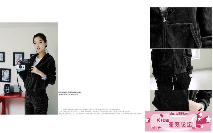 18669 甜美可爱韩版迷人运动 套装（加厚） 黑色 (1).jpg